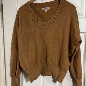 Philosophy V-Neck Camel Knit Pullover